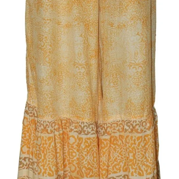 Free People Vanessa Printed Smocked High Waist Yellow Wide Leg Pants - Picture 5 of 5